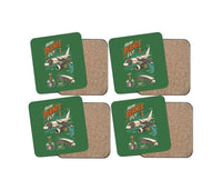 Thumbnail for How Planes Fly V2 design on green 4 pieces set coaster