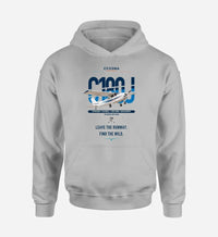 Thumbnail for Cessna 180J Skywagon design on light gray double-side hoodie, single-side print