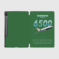Thumbnail for Bombardier Global 6500 design on green samsung tablet tablet case