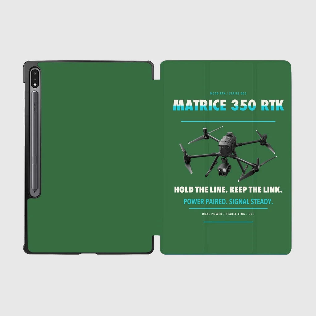 DJI Matrice 350 RTK design on green samsung tablet tablet case