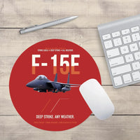 Thumbnail for F-15E Strike Eagle Deep Strike Any Weather design on red round mouse pad