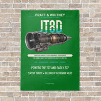 Thumbnail for JT8D vertical canvas print - no frame - green background