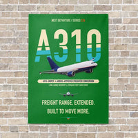 Thumbnail for Airbus A310-300P2F vertical canvas print - no frame - green background