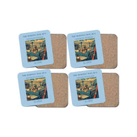 Thumbnail for The Morning Mail Run - Designed Coasters design on light blue 4-pieces-set