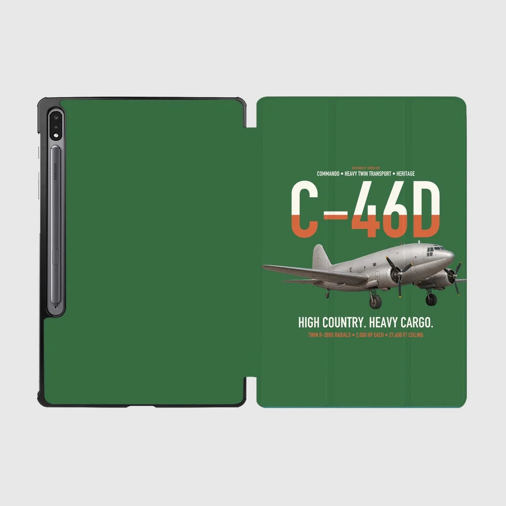 C-46D Commando design on green samsung tablet tablet case