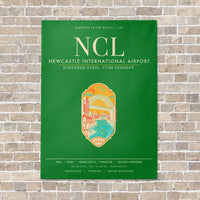 Thumbnail for Newcastle International Airport NCL vertical canvas print - no frame - green background