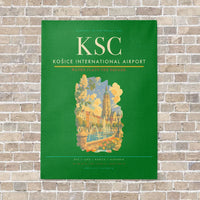 Thumbnail for Košice International Airport KSC vertical canvas print - no frame - green background