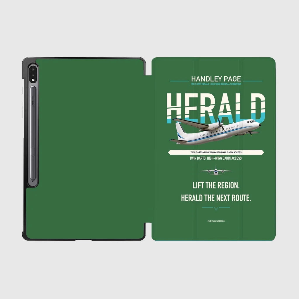 Handley Page HPR.7 Dart Herald design on green samsung tablet tablet case