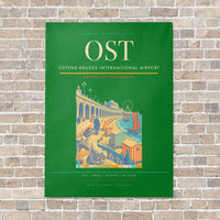 Thumbnail for Ostend-Bruges International Airport OST vertical canvas print - no frame - green background