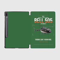 Thumbnail for Bell 505 Jet Ranger X design on green samsung tablet tablet case