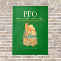 Thumbnail for Paphos International Airport PFO vertical canvas print - no frame - green background