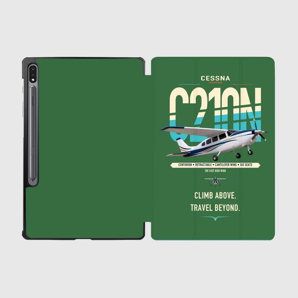 Cessna T210N Centurion design on green samsung tablet tablet case