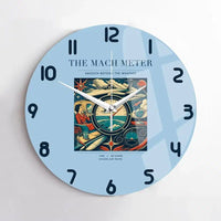 Thumbnail for VINTAGE G4115 - The Mach Meter - Designed Wall Clocks design on lightblue no-frame