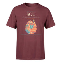 Thumbnail for St. George Regional Airport (SGU) T-Shirt single-side front print in Dark Red | st-george-regional-airport-sgu-double-side-t-shirt