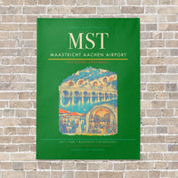 Thumbnail for Maastricht Aachen Airport MST vertical canvas print - no frame - green background