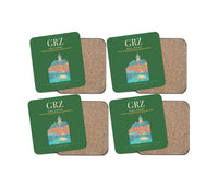 Thumbnail for Graz Airport (GRZ) design on green 4 pieces set coaster