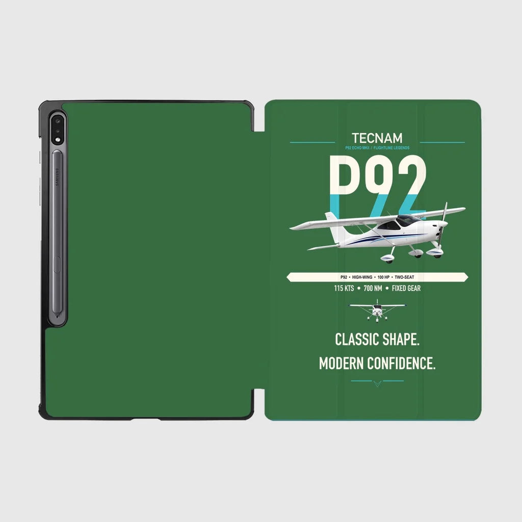 Tecnam P92 Echo MkII design on green samsung tablet tablet case