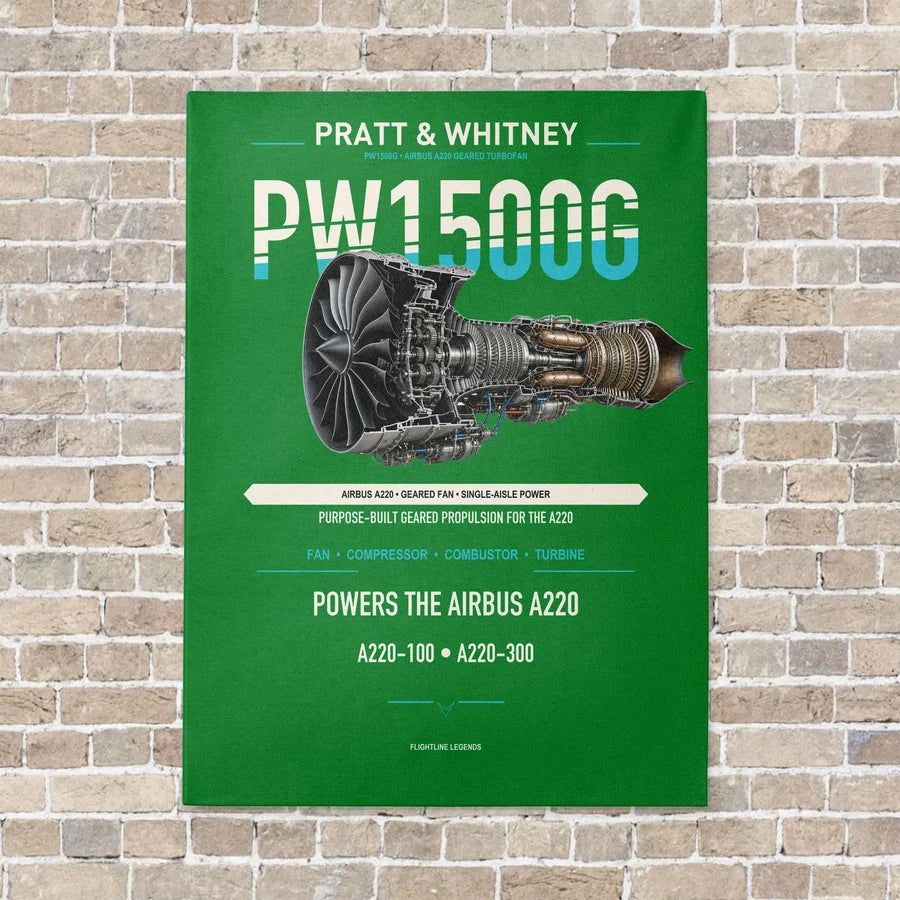 PW1500G vertical canvas print - no frame - green background