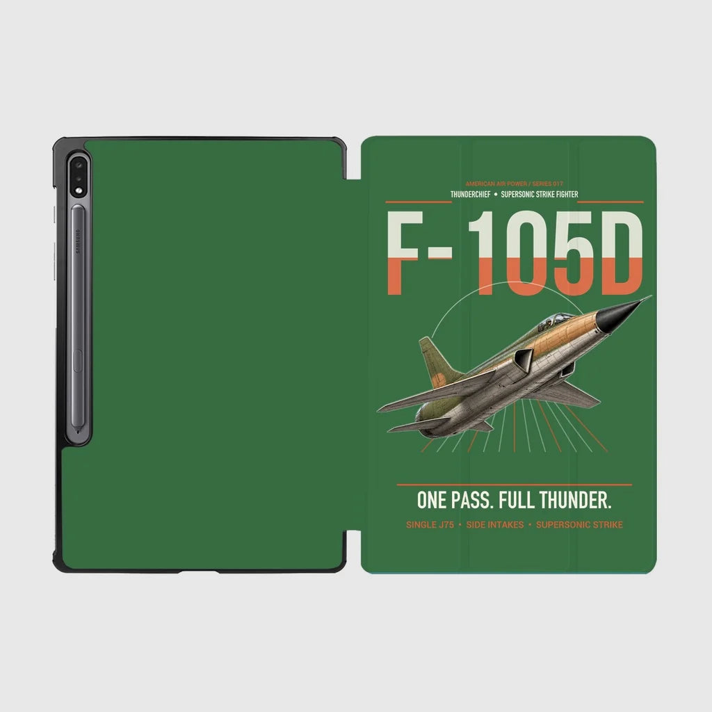 F-105D Thunderchief design on green samsung tablet tablet case