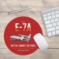 Thumbnail for E-7A Wedgetail design on red round mouse pad