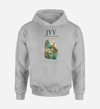 Thumbnail for Jyväskylä Airport (JYV) design on light gray hoodie single-side print