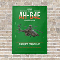 Thumbnail for Boeing AH-64E Apache Guardian vertical canvas print - no frame - green background