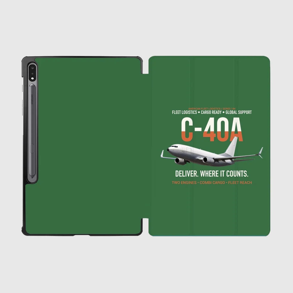 C-40A Clipper Fleet Logistics Ready design on green samsung tablet tablet case
