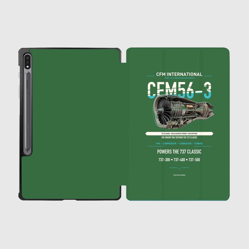 CFM56-3 design on green samsung tablet tablet case
