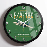 Thumbnail for F-A-18C Hornet design on green framed wall clock