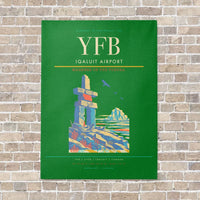 Thumbnail for Iqaluit Airport YFB vertical canvas print - no frame - green background