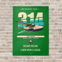 Thumbnail for Boeing 314 Clipper vertical canvas print - no frame - green background