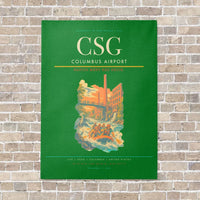 Thumbnail for Columbus Airport CSG vertical canvas print - no frame - green background