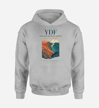 Thumbnail for Deer Lake Regional Airport (YDF) design on light gray hoodie single-side print