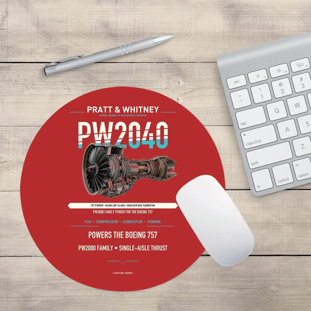 PW2040 design on red round mouse pad