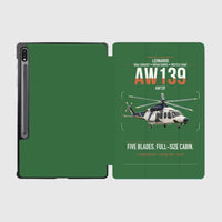 Thumbnail for Leonardo AW139 design on green samsung tablet tablet case