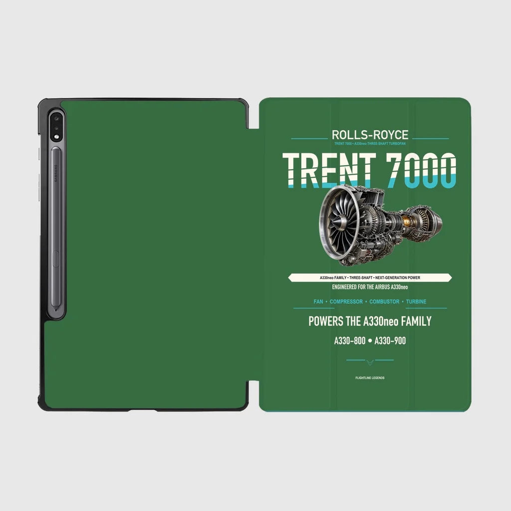 TRENT 7000 design on green samsung tablet tablet case