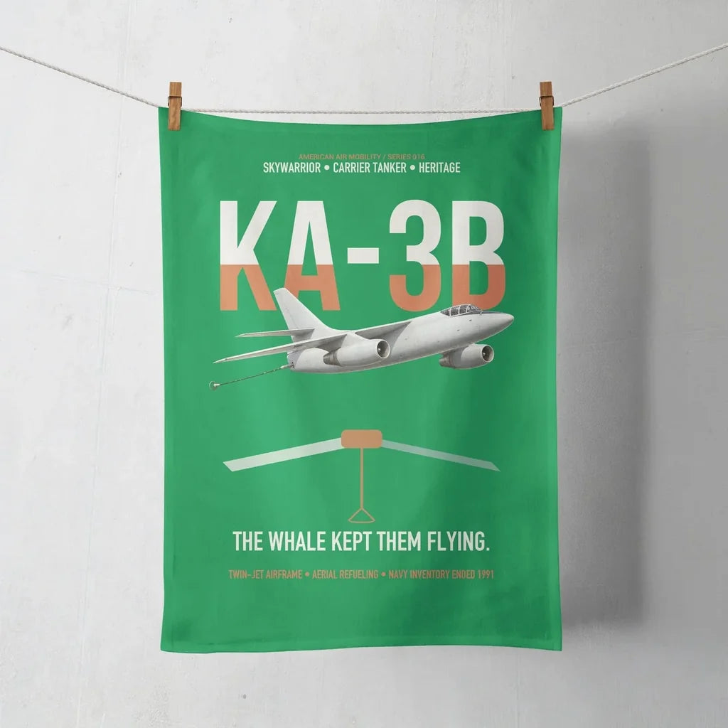 KA-3B Skywarrior design on green towel