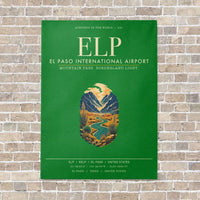 Thumbnail for El Paso International Airport ELP vertical canvas print - no frame - green background