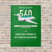 Thumbnail for Cessna Citation 560 - Citation V vertical canvas print - no frame - green background
