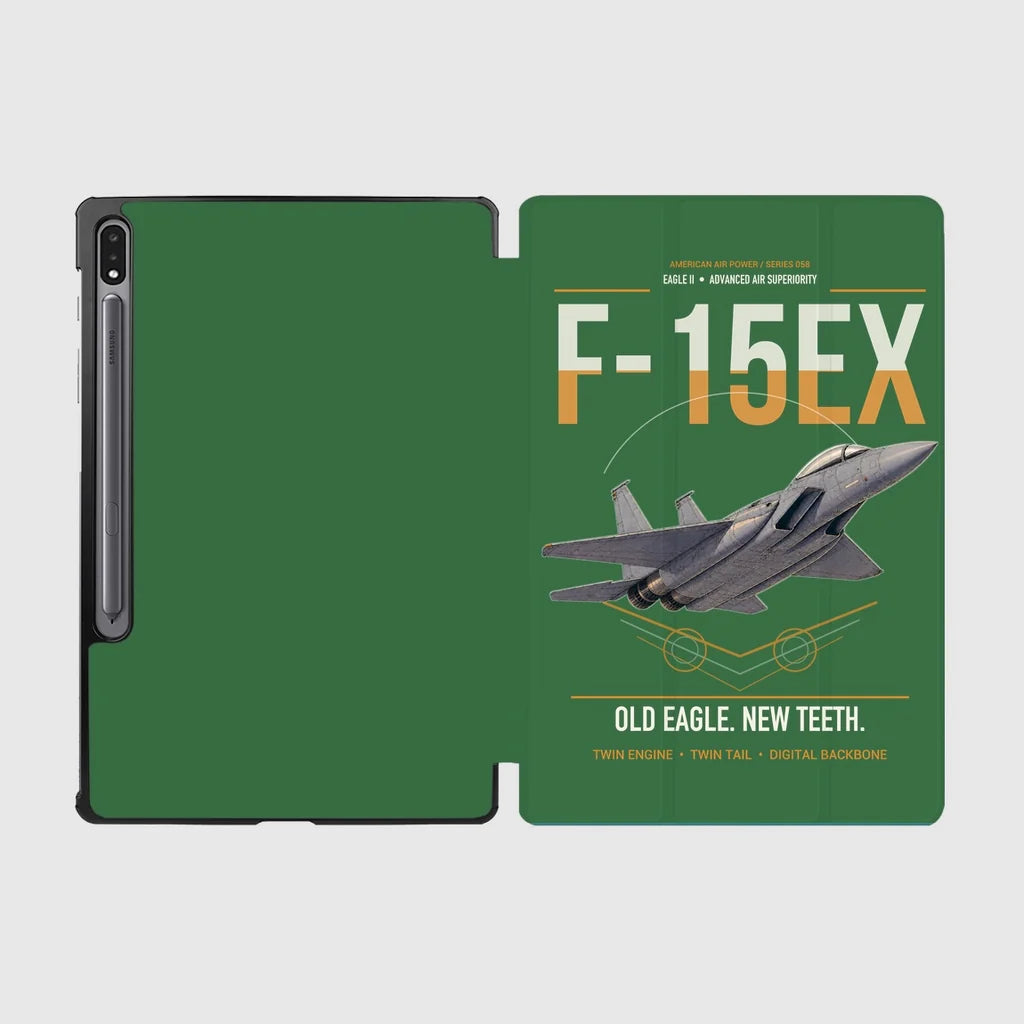 F-15EX Eagle II design on green samsung tablet tablet case
