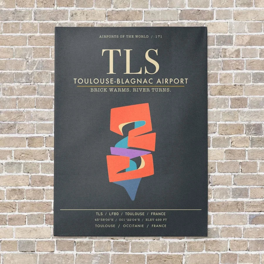 Toulouse-Blagnac Airport TLS - Canvas Framed - Gray