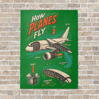 Thumbnail for How Planes Fly V2 vertical canvas print - no frame - green background