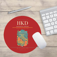 Thumbnail for Hakodate Airport (HKD) design on red round mouse pad