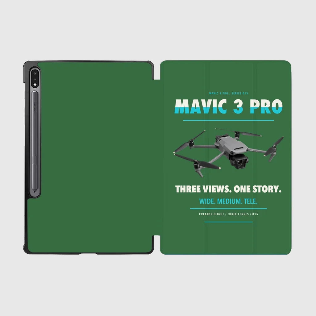 DJI Mavic 3 Pro design on green samsung tablet tablet case