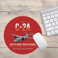 Thumbnail for C-2A Greyhound design on red round mouse pad