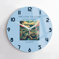 Thumbnail for VINTAGE G4077 - The Canal Stopover - Designed Wall Clocks design on lightblue no-frame