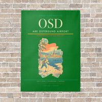Thumbnail for Are Ostersund Airport OSD vertical canvas print - no frame - green background