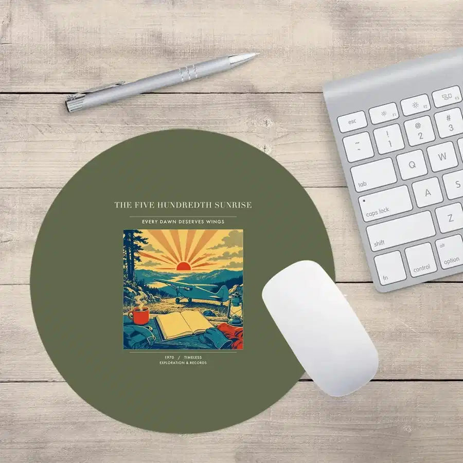 VINTAGE G4500 - The Five Hundredth Sunrise - Designed Mouse Pads design on greenarmy round