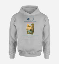 Thumbnail for Monroe Regional Airport (MLU) design on light gray hoodie single-side print