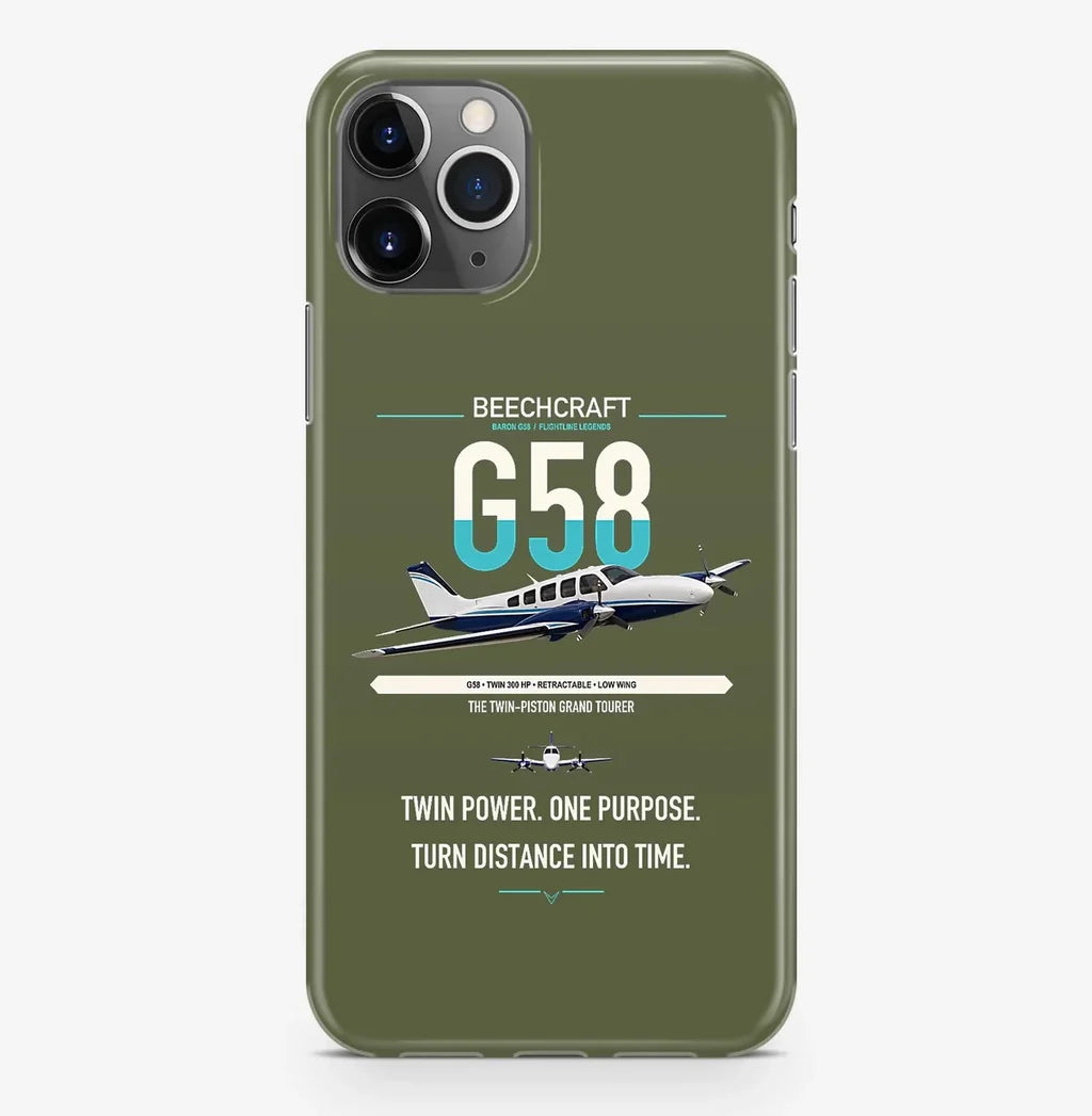 Beechcraft Baron G58 design on green army magsafe iphone case, for iPhone Pro Max